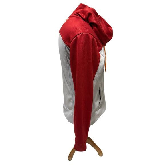 Women’s Running Man Alanic Full Zip Hoodie Red Gray Turkey Tracks Oklahoma City - Picture 8 of 8